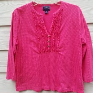 XL pink w white polka dots